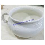 White Ironstone Ceramic Chamber Pot with Handle