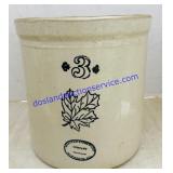 3 Gal. Western Stoneware Crock 10.5x10.5"