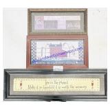 3 Framed Home Wall Decorations