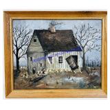Tina Baugh "Dilapidated Barn House Scene" Oil