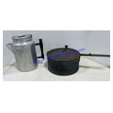 Metal Coffee Pot and Popcorn Popper