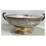 Sterling Silver Plated Handled Pedestal Bowl