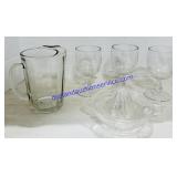 Small Glass Pitcher, 3 Glasses, & Juicer