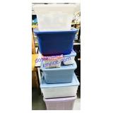 Lot of 7 Mixed Totes w/ Lids