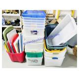 Large Lot of Mismatched Mixed Totes & Lids