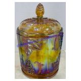 Carnival Glass Jar with Lid