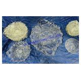 Vintage Wild Rose Pattern Glass Serving Set