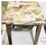 Wood & Faux Tile Top End Table 22x24x24"