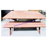 Red Painted Wooden Bench (Seats Unconnected,