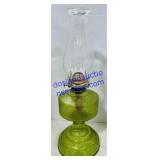 Green Glass Oil Lamp
