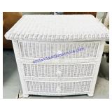 White Wicker 3 Drawer Dresser