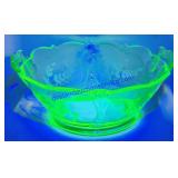 Uranium Glass Serving Bowl (Chip)