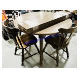 Wooden 3 Leaf Dining Table w/ 3 Chairs (Marks,