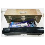 Locked Empty Toolbox, Power Strip, Speaker