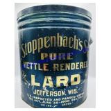 Vintage Stoppenbachs Sons Lard Tin