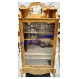 Locking Glass Door Wooden Hutch (31x14x70",