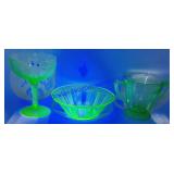 Uranium Glass (3) Unmatched Pieces (Chips)
