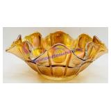 Opalescent Ruffled Edge Carnival Glass Dish