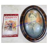 Hershey Wall Sign and Vintage Framed Portrait