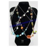 4 Metal & Beaded Necklaces