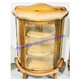 Small Glass Door Wooden Display Cabinet 11x22x32"