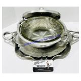 Metal Platters & Glass Insert Serving Bowl