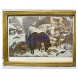 Framed ï¿½The Straw-Yard, Winterï¿½ Artwork. 16ï¿½x12ï¿½