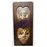 Wood Framed Churub Picture. 19ï¿½x9ï¿½