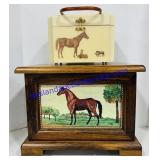 Wooden Horse Trinket Box & Vintage Box Purse