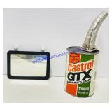 Castrol Motor Oil Empty Can & Visor Mirror