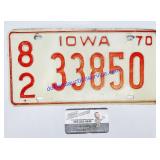 Iowa License Plate