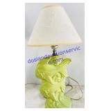 Green Ceramic Fish Table Lamp with Shade
