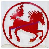 Pegasus Red Metal Two-Sided  Sign