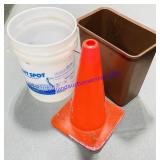 5 Gallon Bucket, Waste Basket, Traffic Cone