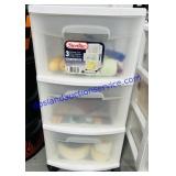 2FT Sterilite Plastic 3 Drawer Cart w/ Painting