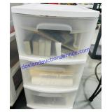 2FT Sterilite Plastic 3 Drawer Cabinet w/