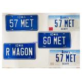 5 Iowa License Plates