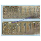 2) 1920 Iowa License Plates