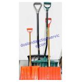 4 Plastic Snow Shovels