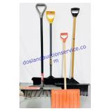 4 Plastic Snow Shovels