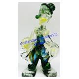 Multicolored Art Glass Clown Decoration