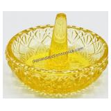 Fenton Diamond Pattern Yellow Glass Ring Holder