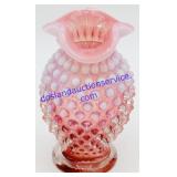 Small Pink Hobnail Pinched Edge Vase