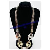 Western Style Metal & Braided Leather Necklace