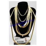 6 Golden Metal Necklaces