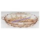 Patterned Rose Glass Split Serving Dish