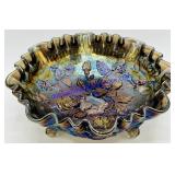 Imperial Lustre Rose Iridescent Footed Glass Dish
