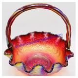 Fenton Persian Medallion Carnival Glass Basket
