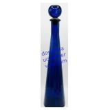 17' Tall Blue Bubble Stopper Glass Decanter