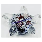 Multicolored Art Glass Starfish Paperweight